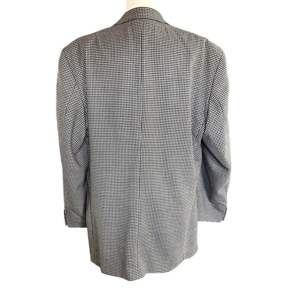 Campo Zanieri Designer Wool Sport Jacket Blazer Size 42R Black White Houndstooth - Picture 5 of 13